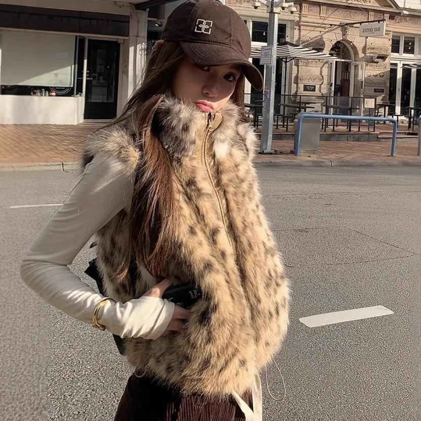 Short Linen Drawstring - Women Faux Fur Vest Coats Short