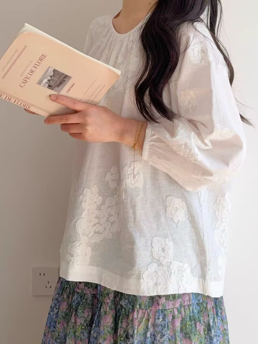 Linen Shirt Breathable - Summer New Heavy Embroidery Linen T-Shirt