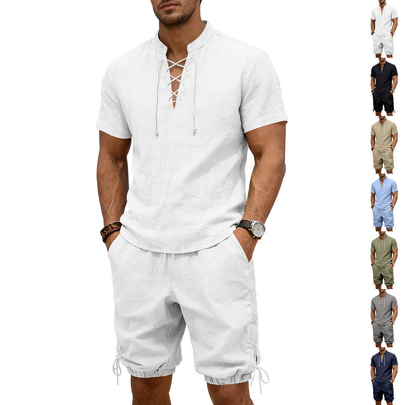 Short Linen Drawstring - Summer Linen Loose Casual Men's Breathable