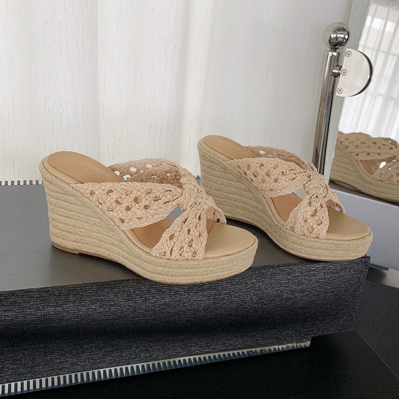 MKKHOU Women Woven Straw Wedge - Espadrille Slip On review and price