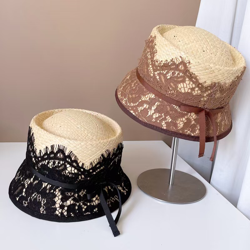 Fashion Japanese New Lace Deco - Bucket Hat Straw review and price