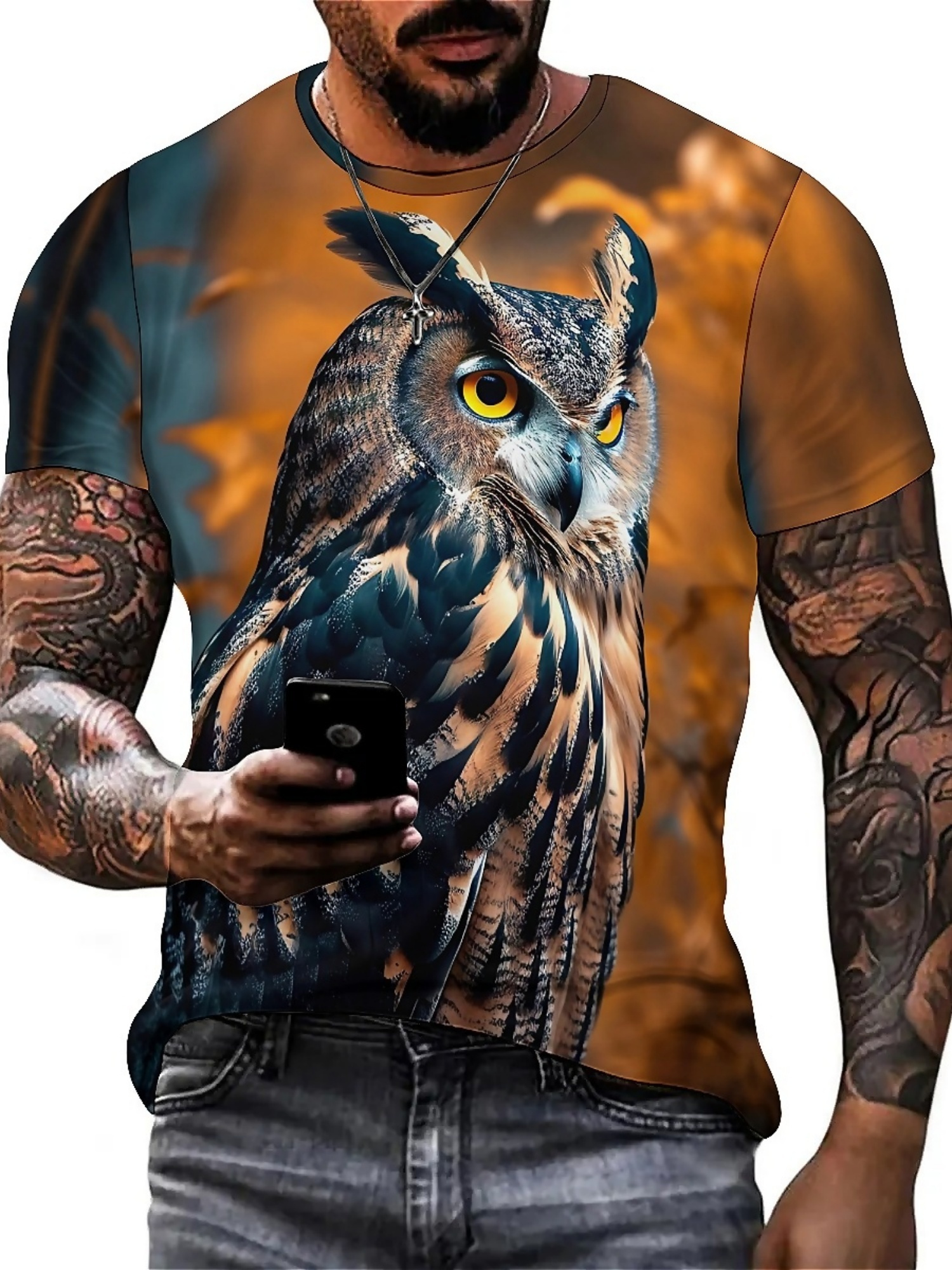Men's & Women's 3D Print Owl G - Tee Graphic Print review and price