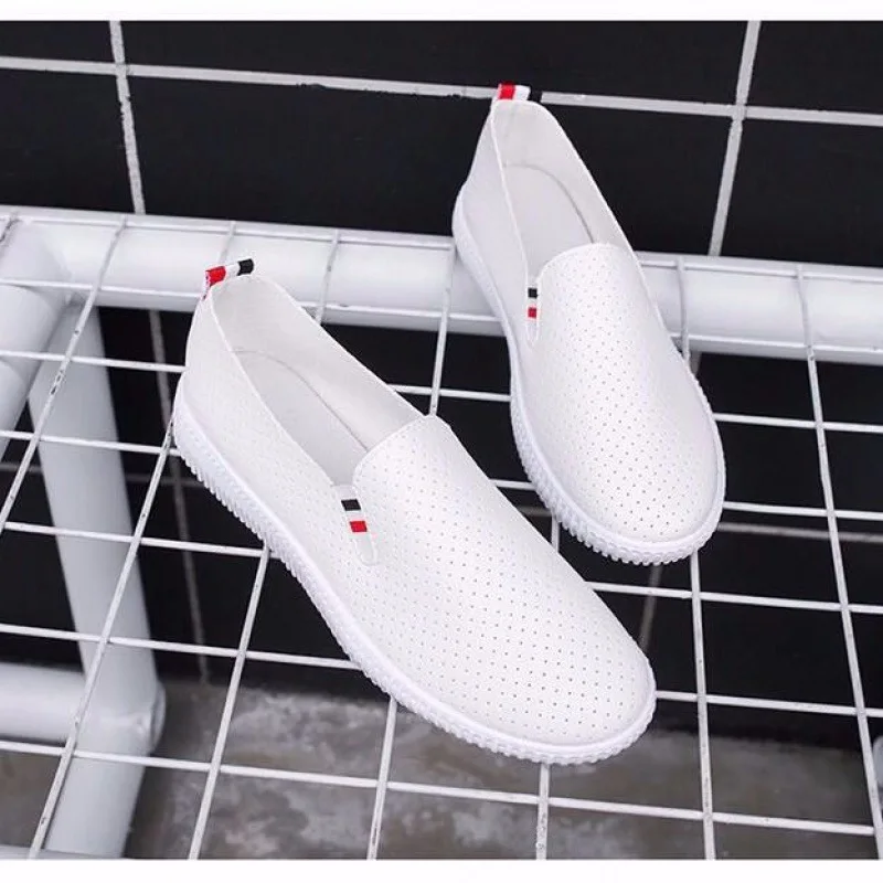 Women Sneakers White Flats Cut - Espadrille Slip On review and price