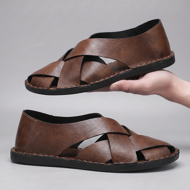 Summer Men's Cut-out Sandals N - Flip Flop Leather Men review and price