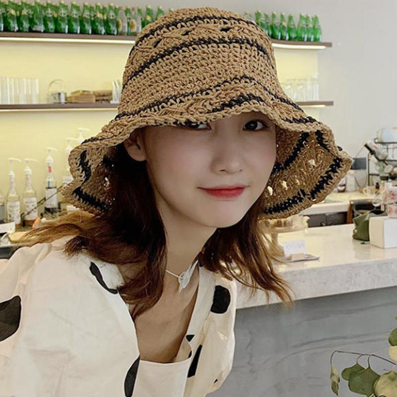 Women’s Foldable Striped Geome - Bucket Hat Straw review and price