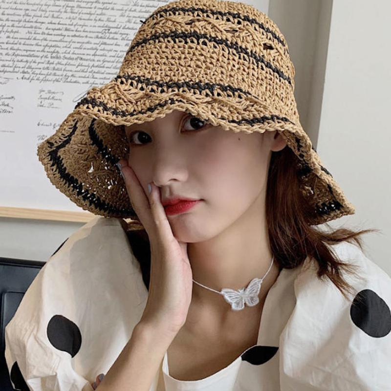 Women’s Foldable Striped Geome - Bucket Hat Straw review and price