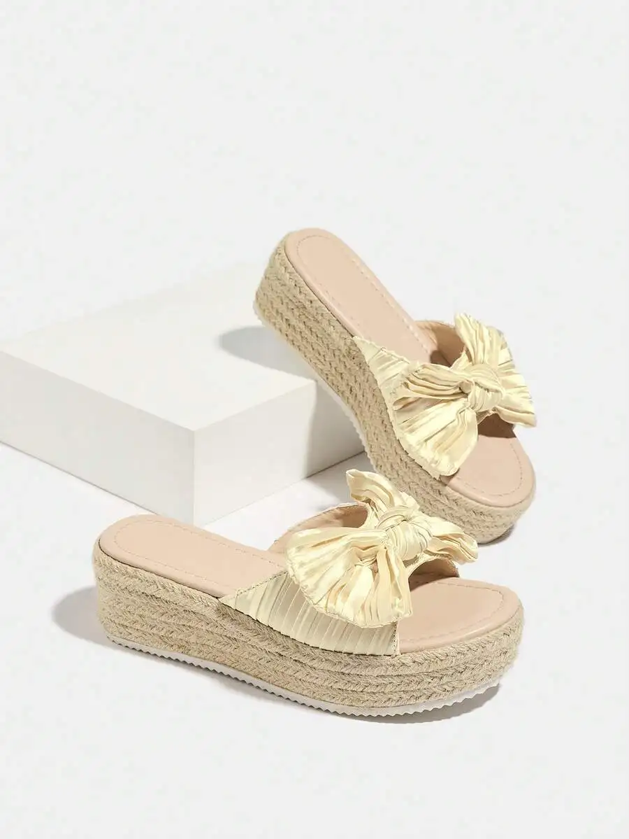 Pleated Satin Bow Espadrille P - Espadrille Slip On review and price