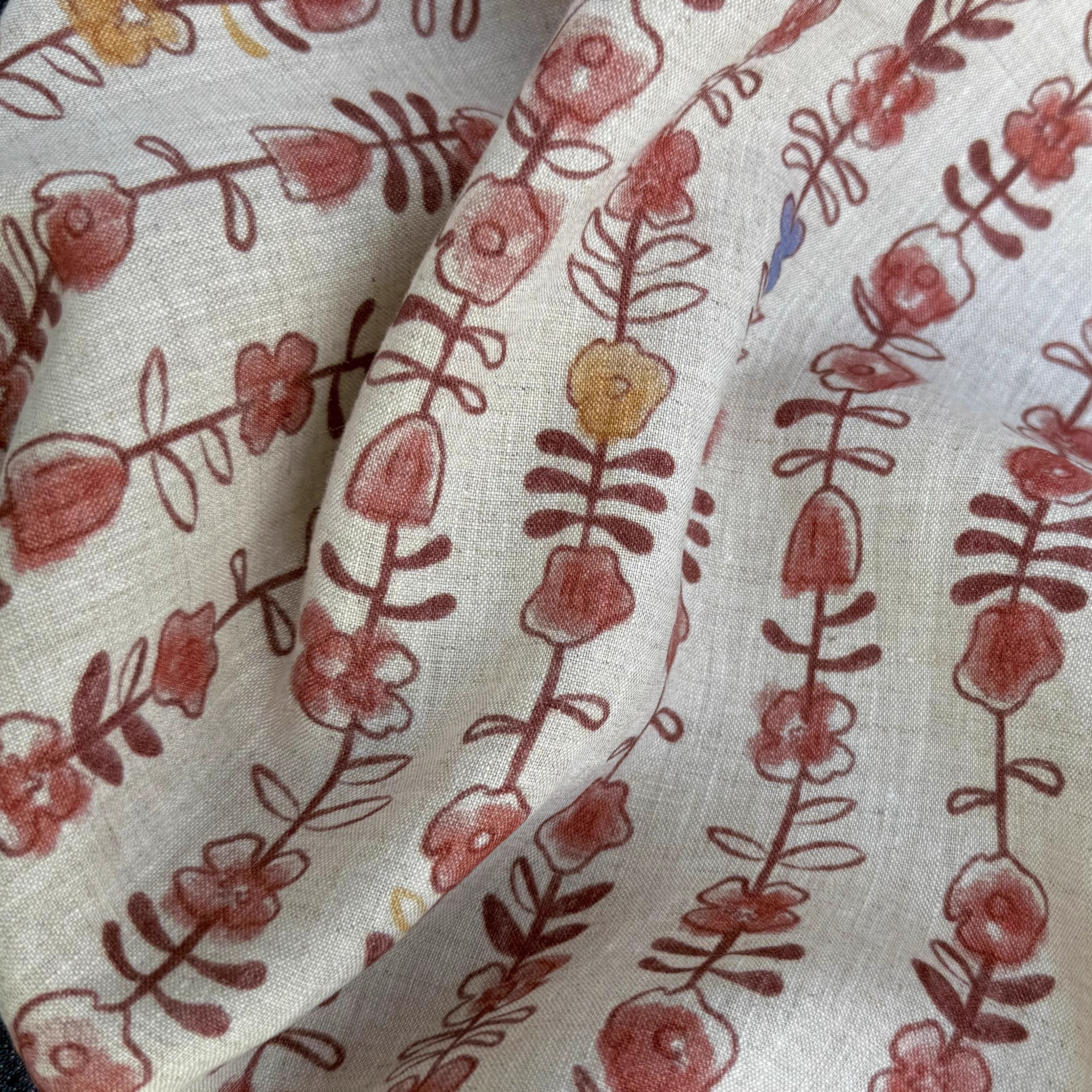 1yard Unique flowers print fab - Linen Shirt Breathable review and price