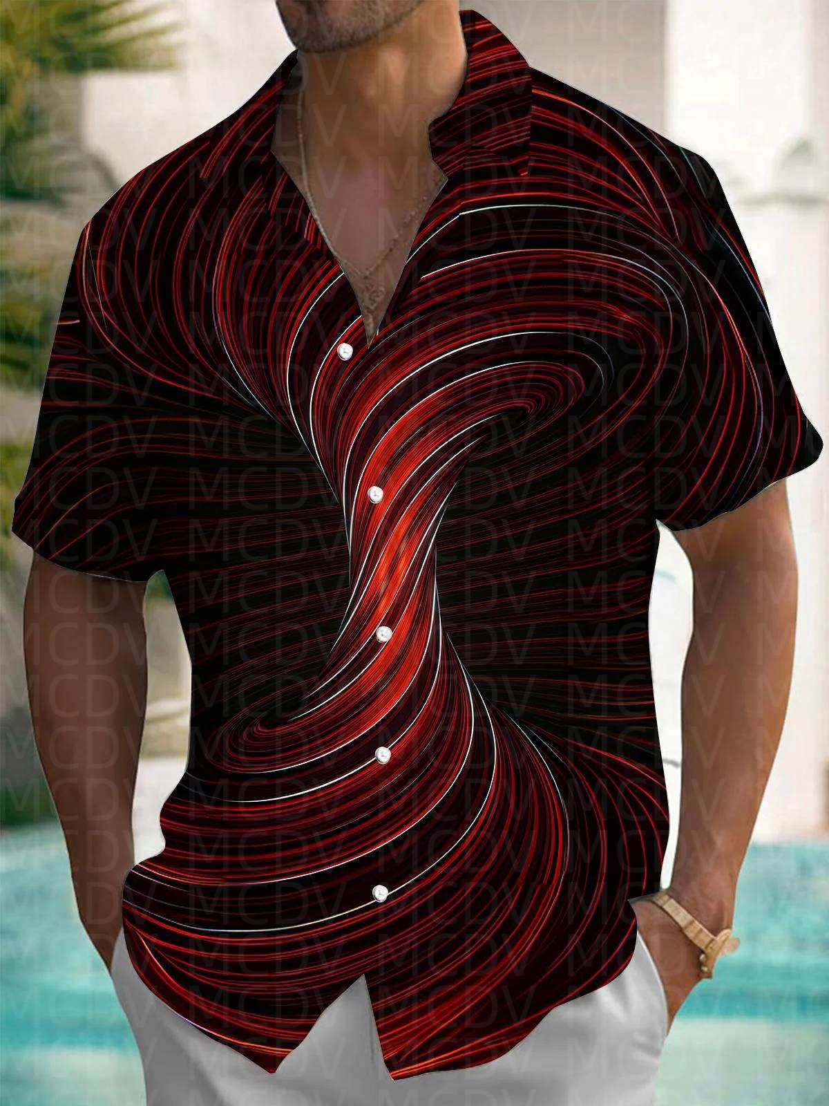 Star Pattern Style Men's Hawai - Shirt Camp Collar review and price