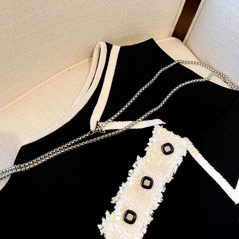 Slim Fit Knitted Vest Women's  - Shirt Camp Collar review and price
