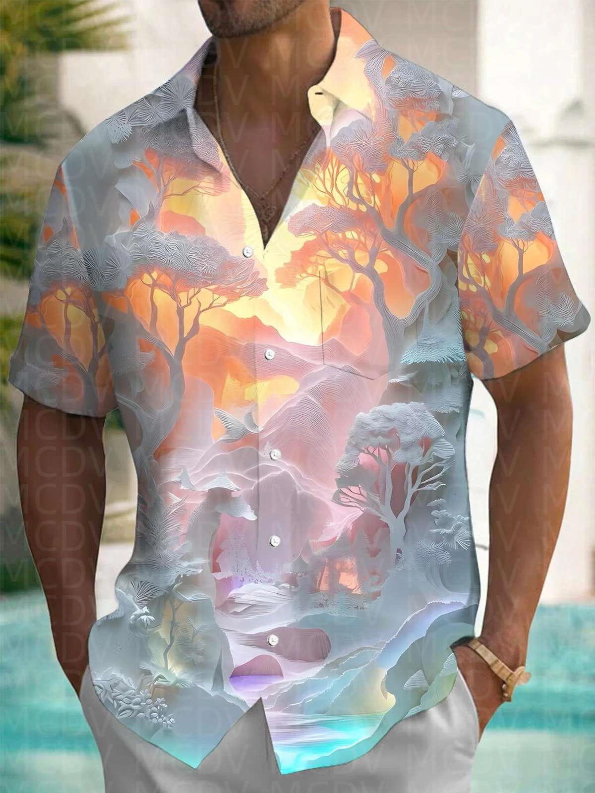Trump Pattern Men's Hawaiian S - Shirt Camp Collar review and price