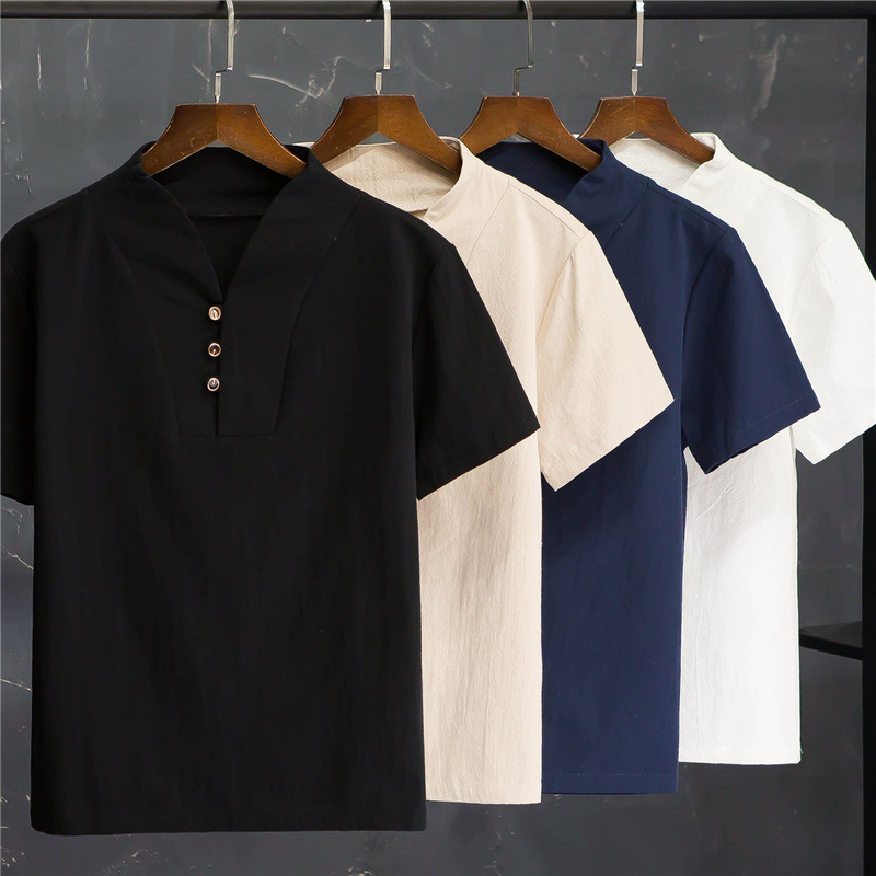 Men's Summer Cotton Linen Shor - Linen Shirt Breathable review and price