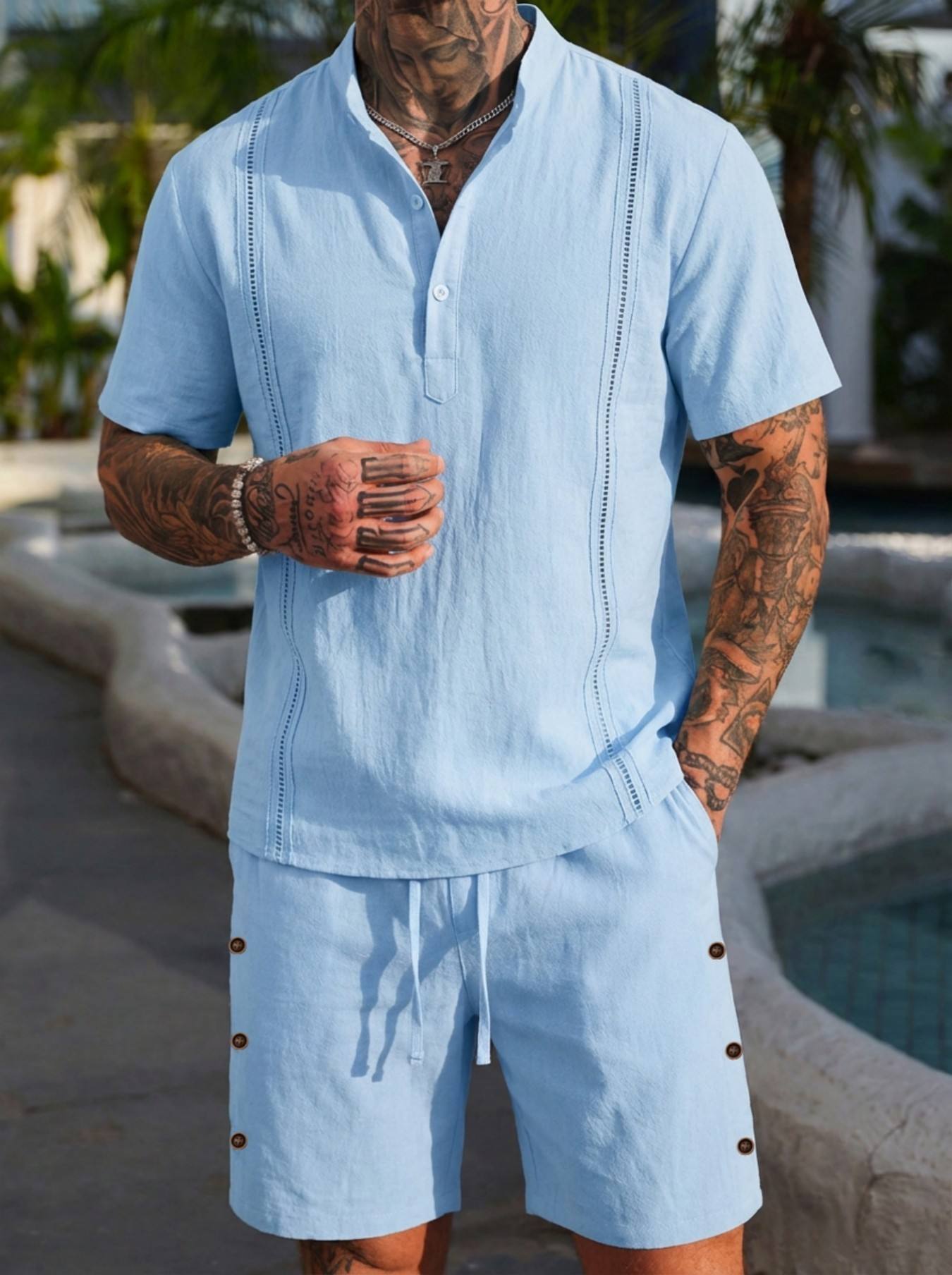 2026 men's summer beach casual - Short Linen Drawstring review and price