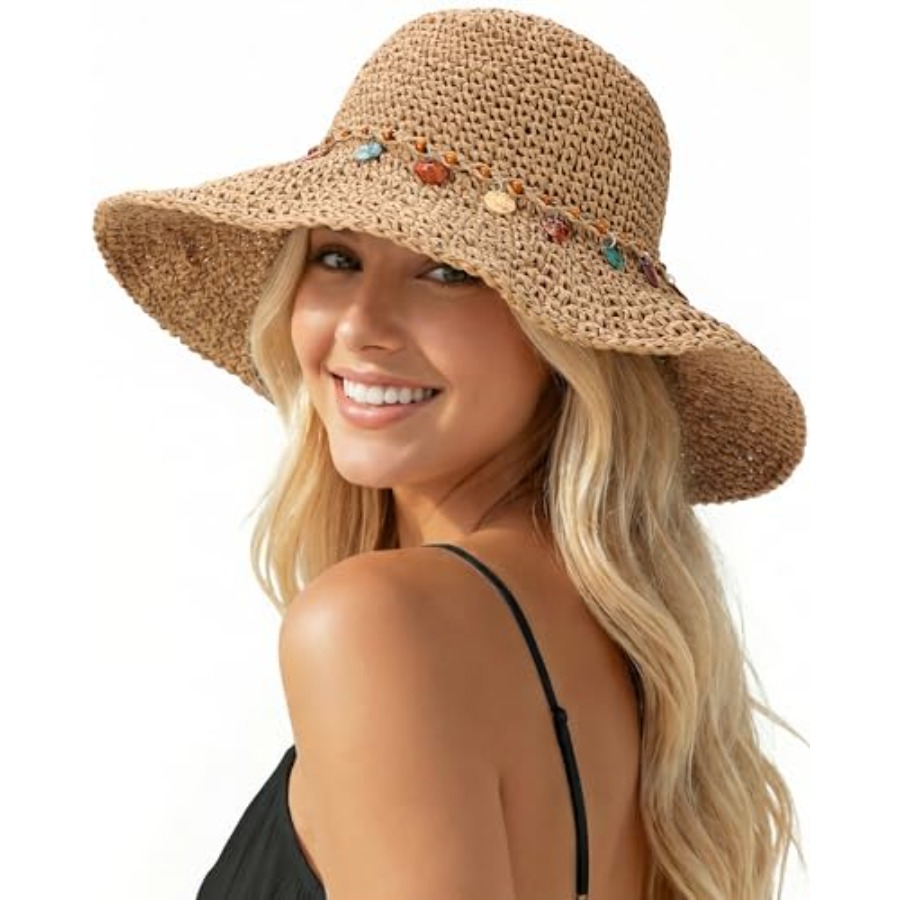 Beach Sun Hats for Women, Stra - Packable Hat Nylon review and price