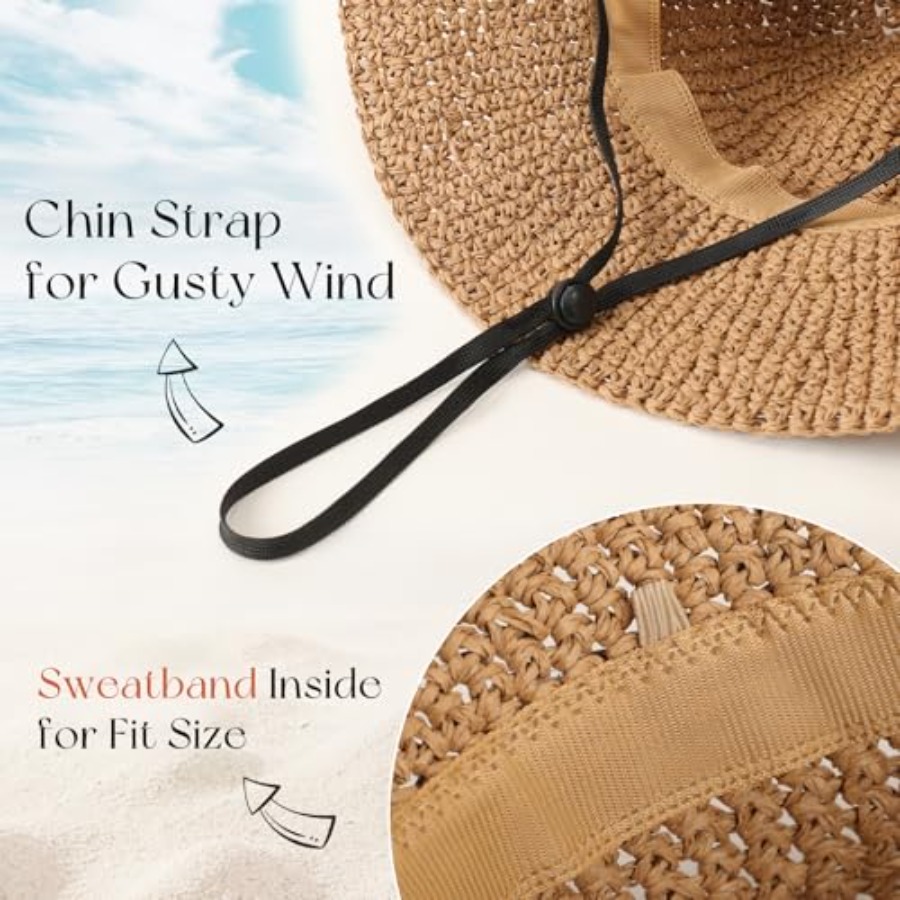 Beach Sun Hats for Women, Stra - Packable Hat Nylon review and price