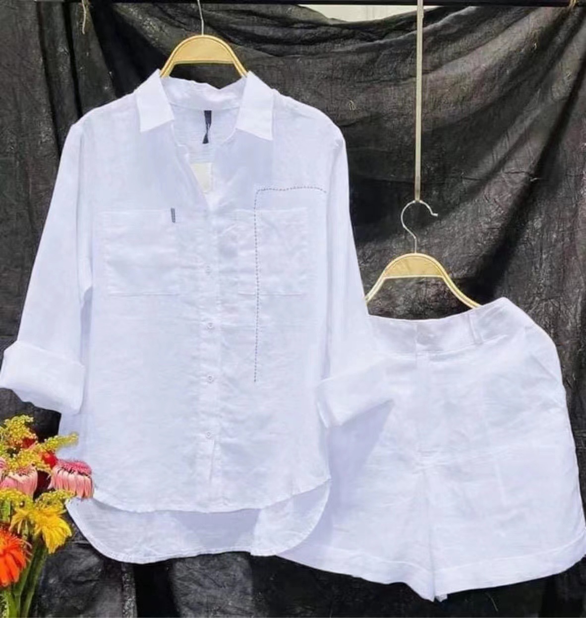 Fashion White Long Sleeve Shir - Linen Shirt Breathable review and price