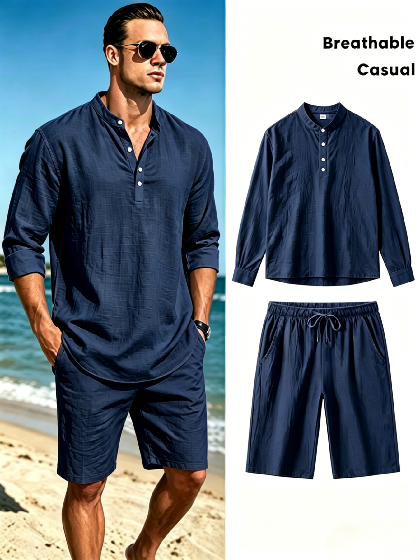mens cotton linen henley shirt - Short Linen Drawstring review and price