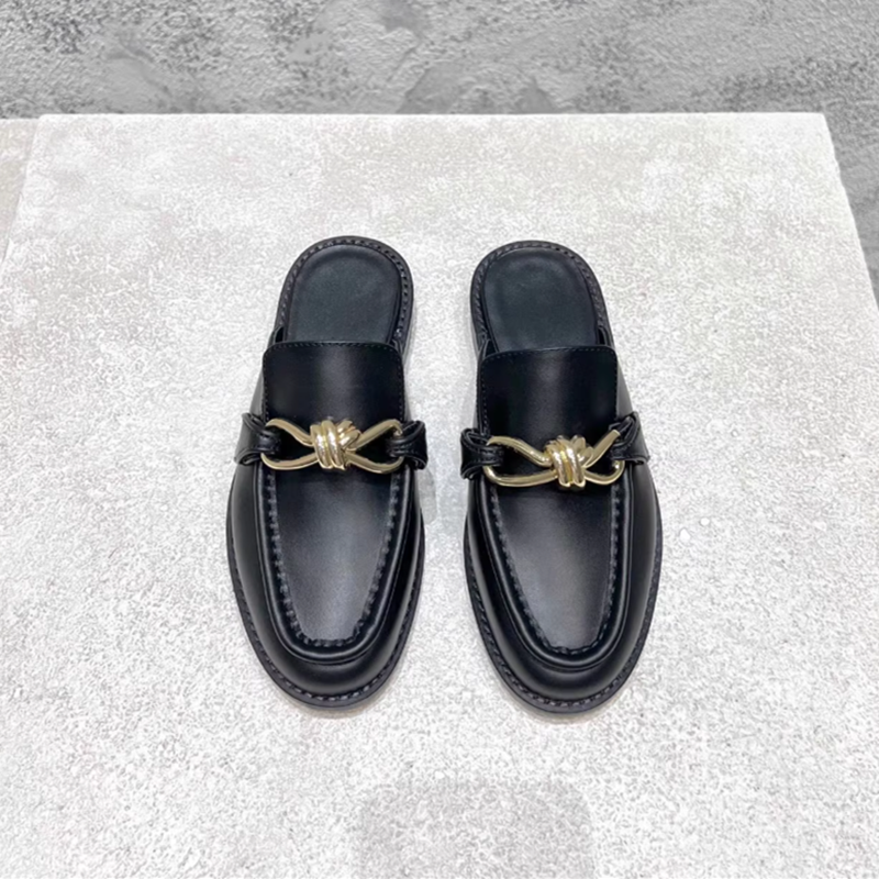 Metal Buckle Half Slippers For - Flip Flop Leather Men review and price