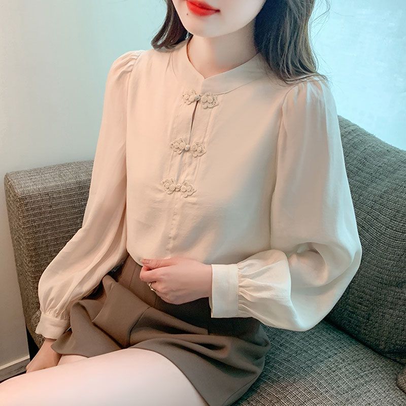 New Chinese Style Stand Up Col - Shirt Camp Collar review and price