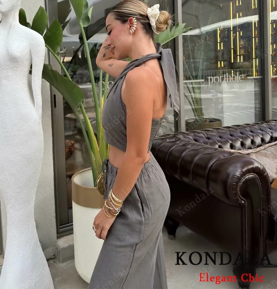 KONDALA Sexy Casual Crossover  - Short Linen Drawstring review and price