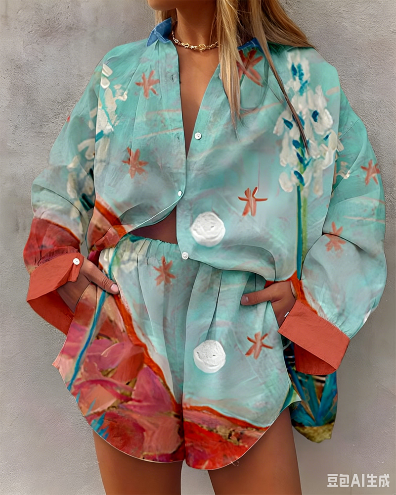 Hawaii Summer Fashion Long Sle - Resort Shirt Floral review and price