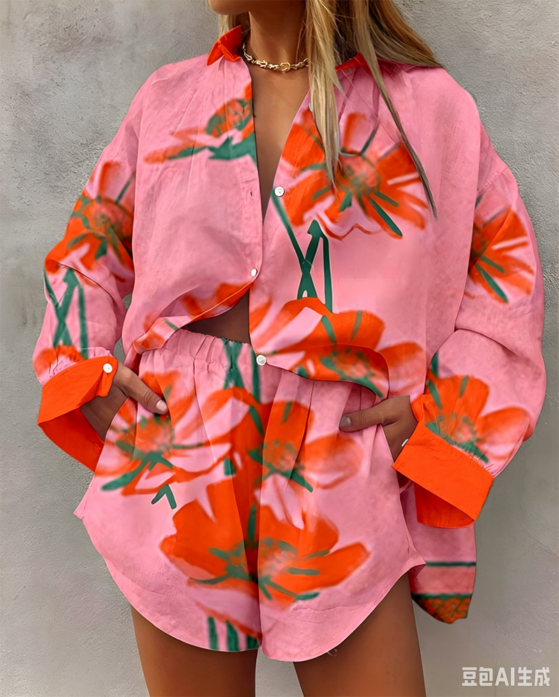 Hawaii Summer Fashion Long Sle - Resort Shirt Floral review and price