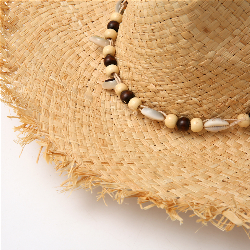 Summer solid color Handmade Ri - Bucket Hat Straw review and price