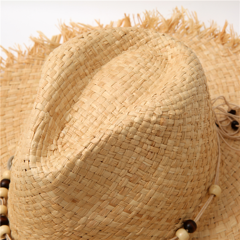 Summer solid color Handmade Ri - Bucket Hat Straw review and price