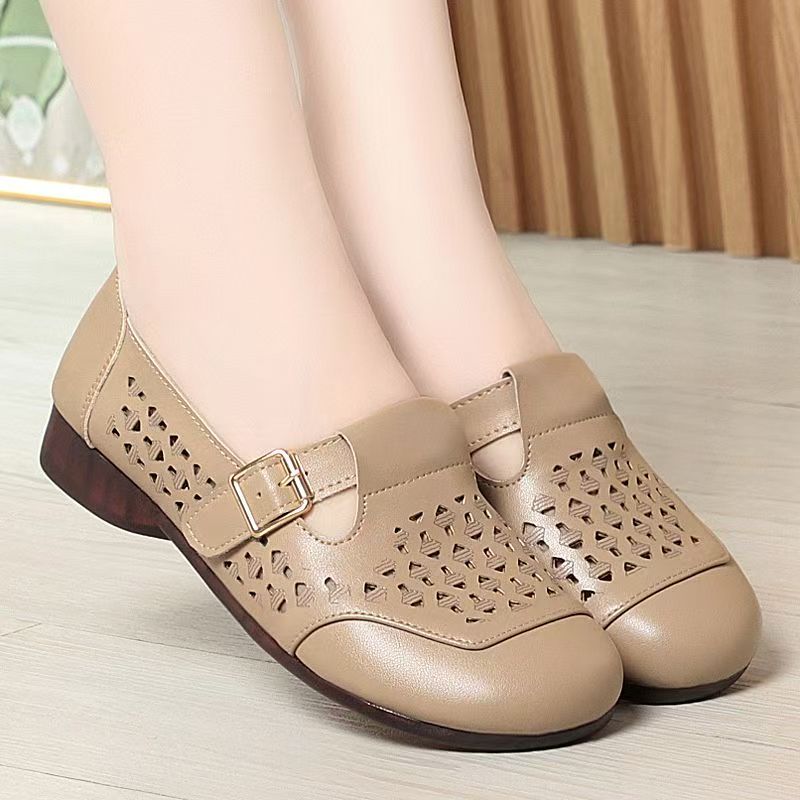 Women's Leather Hollow Out Low - Casual Sandal Leather review and price