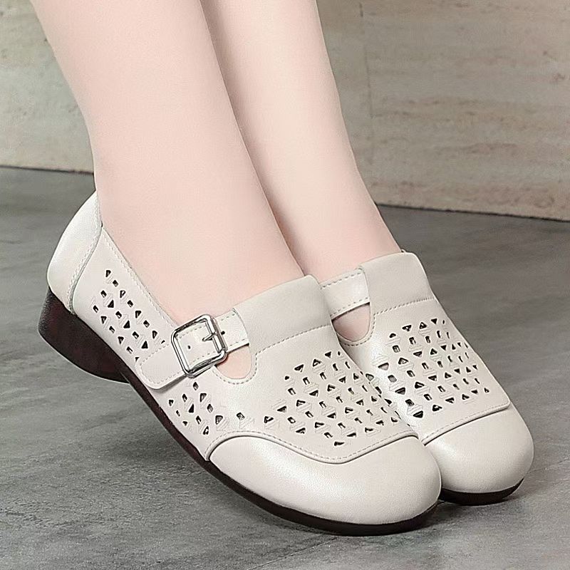 Women's Leather Hollow Out Low - Casual Sandal Leather review and price