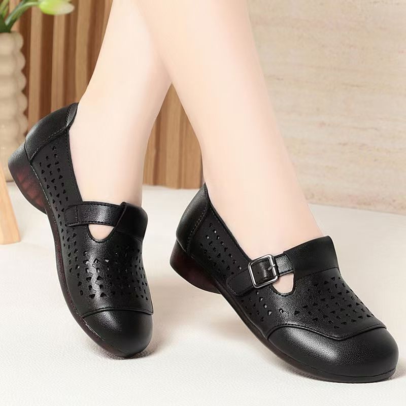 Women's Leather Hollow Out Low - Casual Sandal Leather review and price