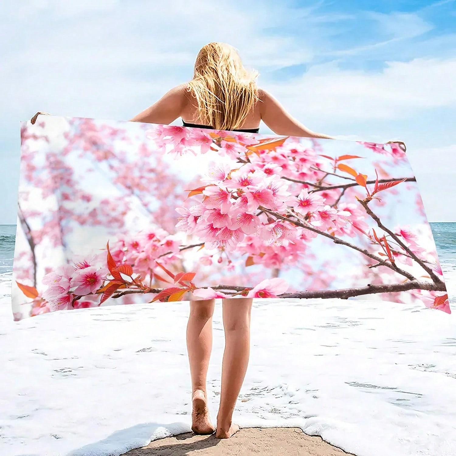 Pink Ry Bloms Sand Free Beach  - Beach Towel Large review and price