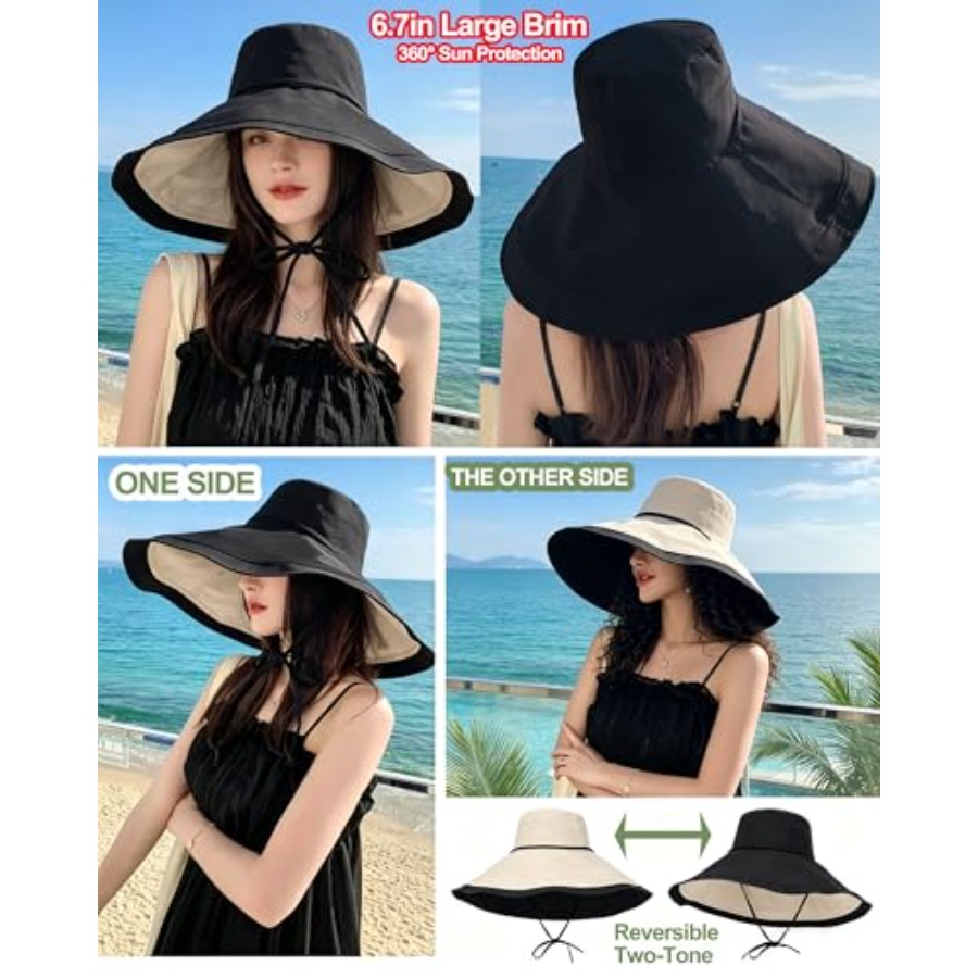 Extra Wide-Brim Sun Hats Women - Packable Hat Nylon review and price