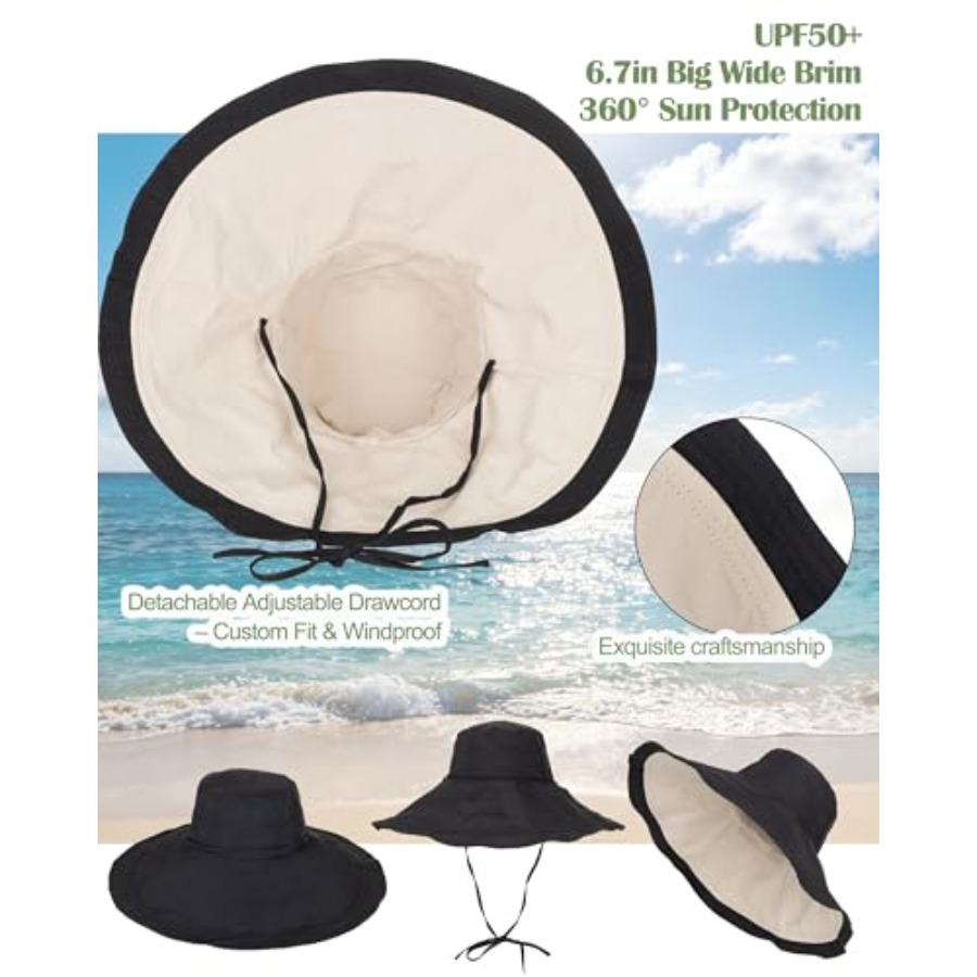 Extra Wide-Brim Sun Hats Women - Packable Hat Nylon review and price