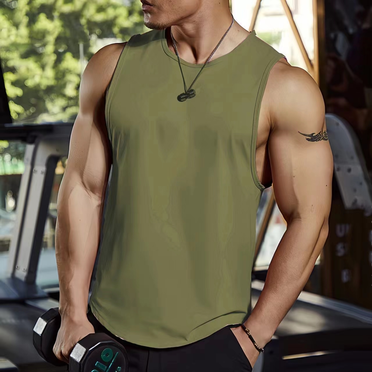 Men's Gym Clothing Summer Fitn - Tank Top Muscle review and price