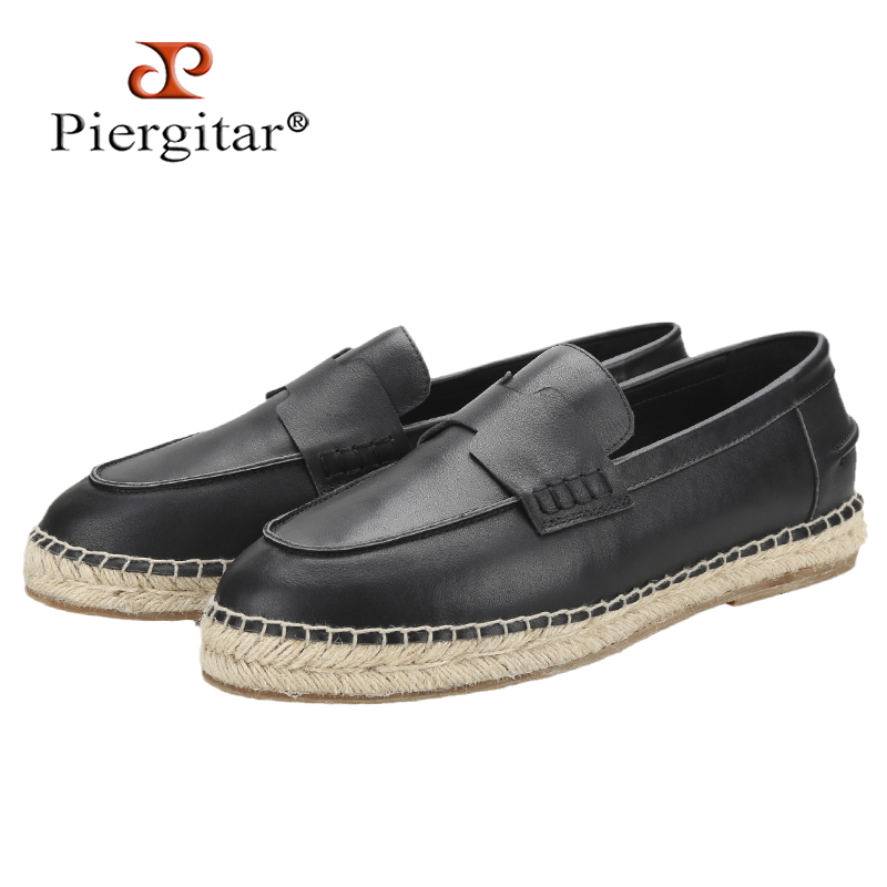 Piegitar Black Genuine Leather - Espadrille Slip On review and price
