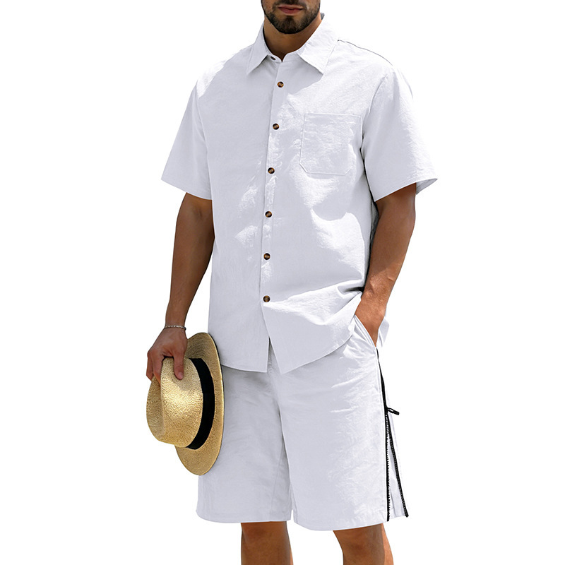 Men's Casual Cotton Linen 2 Pi - Short Linen Drawstring review and price