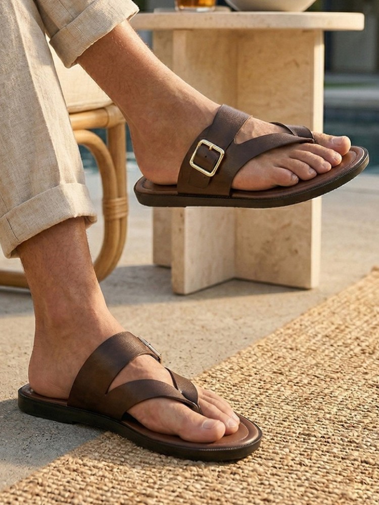 Outside Summer Mens Flat Shoes - Flip Flop Leather Men review and price