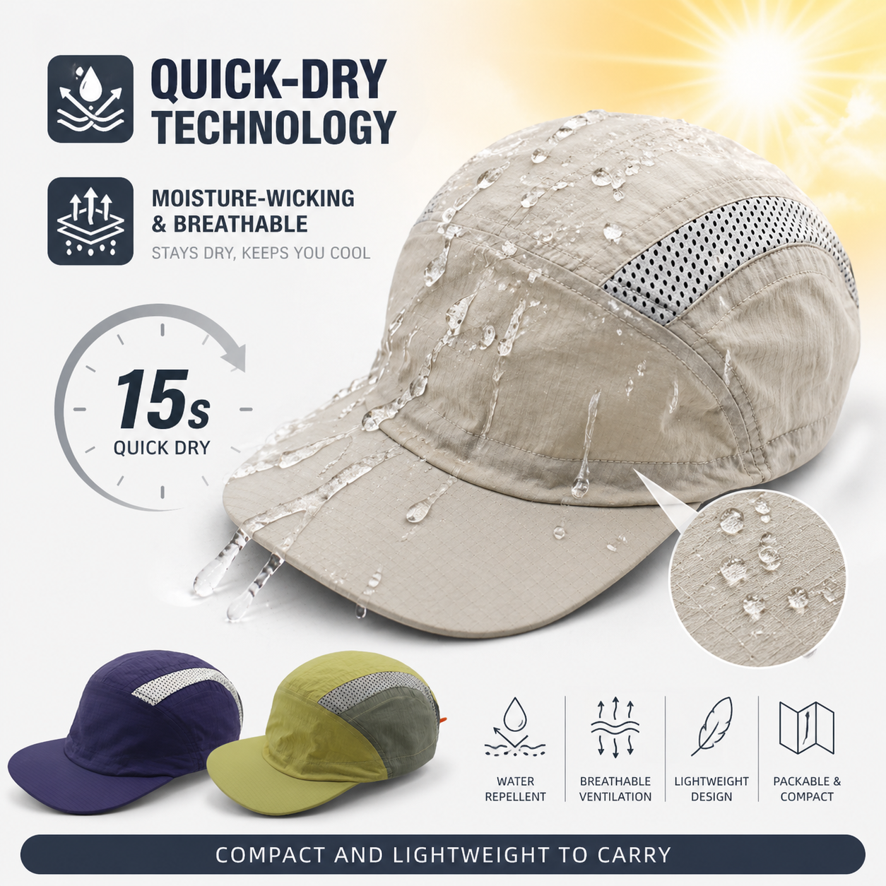 Quick Dry Running Cap Men Wome - Packable Hat Nylon review and price