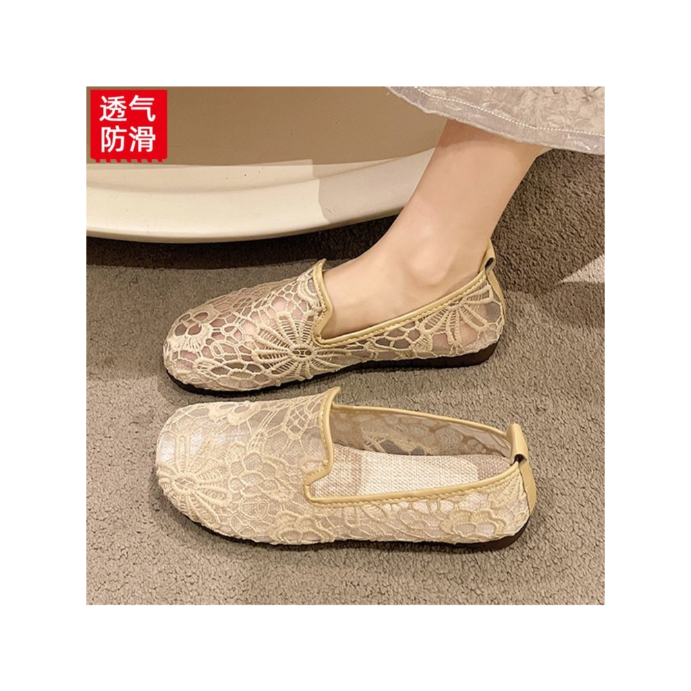 Chic Lace Mesh Hollow Out Espa - Espadrille Slip On review and price