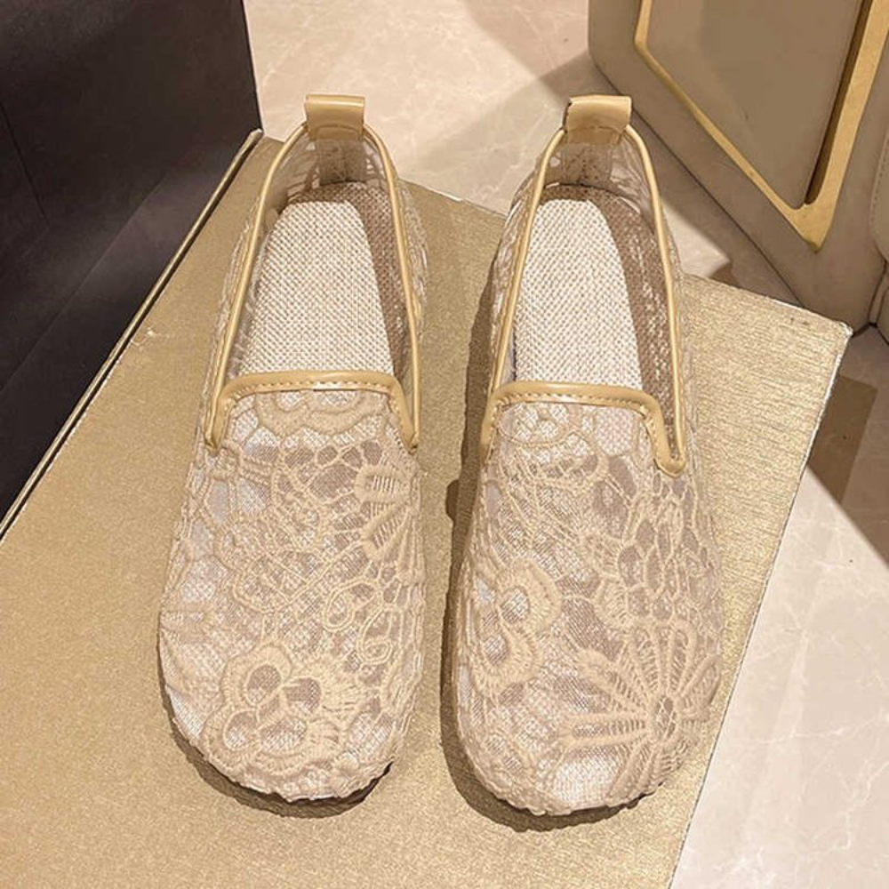 Chic Lace Mesh Hollow Out Espa - Espadrille Slip On review and price