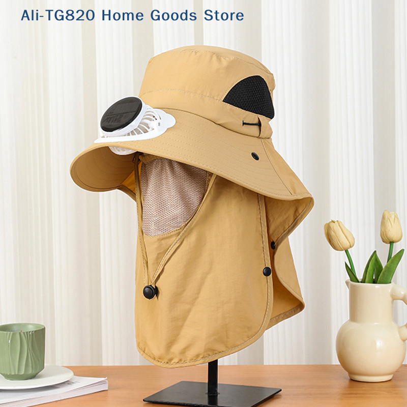 [TG820]Men Fan Hat With Solar  - Bucket Hat Straw review and price
