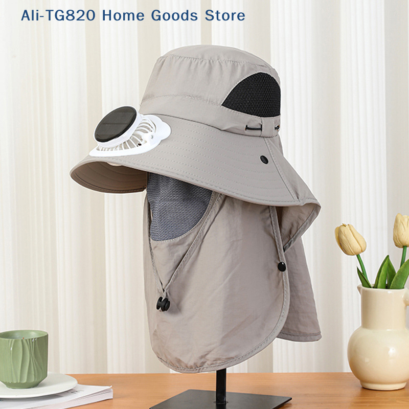 [TG820]Men Fan Hat With Solar  - Bucket Hat Straw review and price