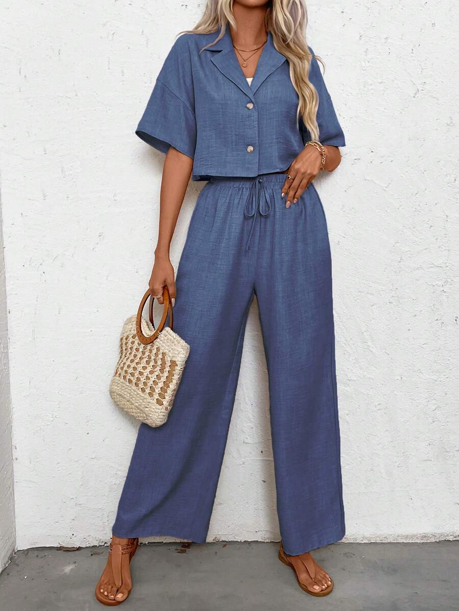 Womens Linen Short Sleeve Shir - Short Linen Drawstring review and price
