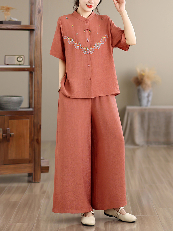 Embroidered Cotton Linen Short - Linen Shirt Breathable review and price