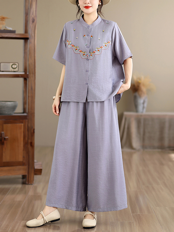 Embroidered Cotton Linen Short - Linen Shirt Breathable review and price