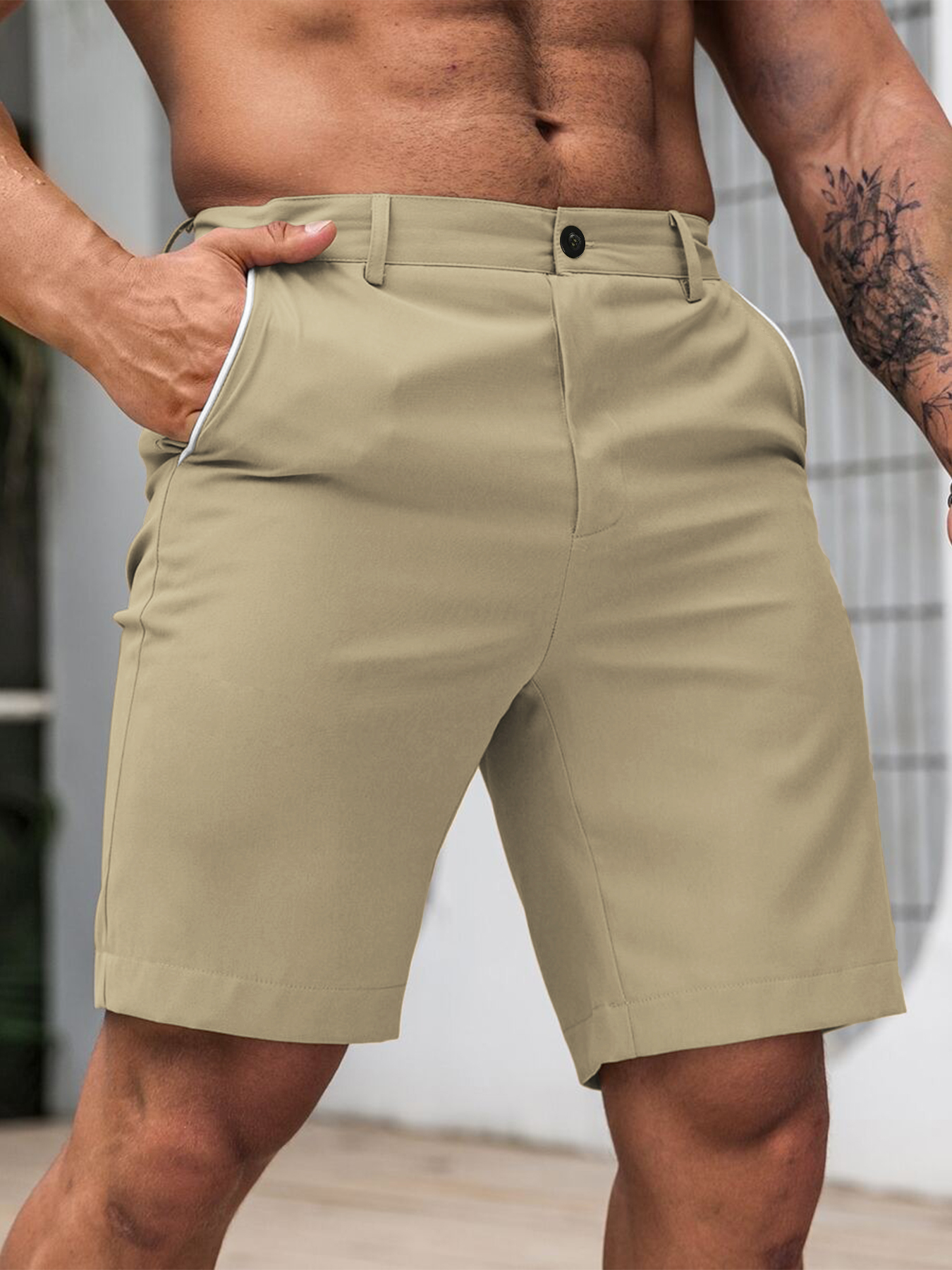 Men's Contrast Trim Chino Shor - Shorts Chino Slim review and price