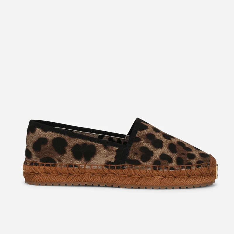 Leopard Pattern Woven Sole Fla - Espadrille Slip On review and price