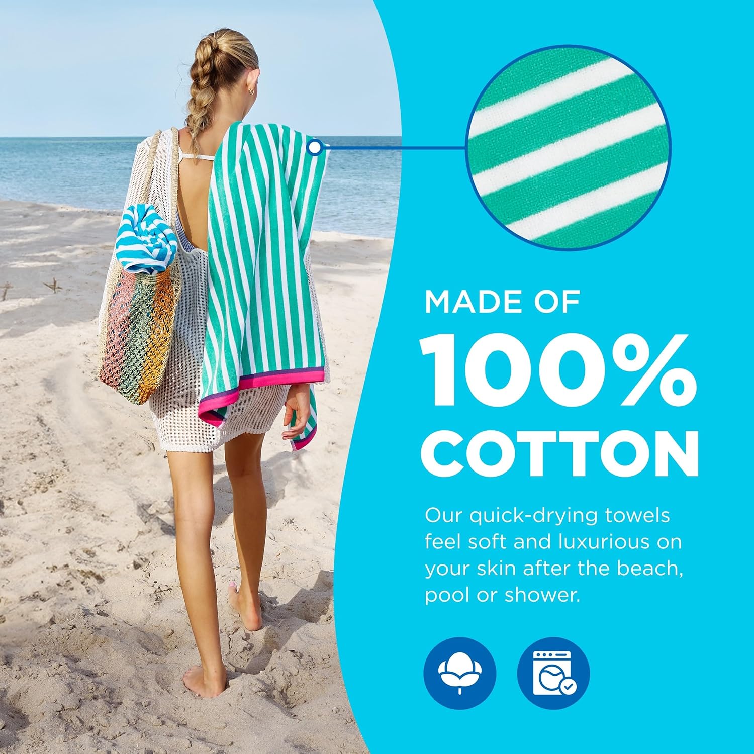 Colorful Racing Striped Beach  - Beach Towel Large review and price
